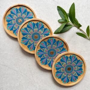 Hand‑Painted Coaster Set 1x4
